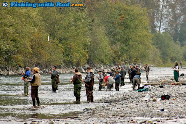 Anglers should give each other enough space when salmon fishing in BC.