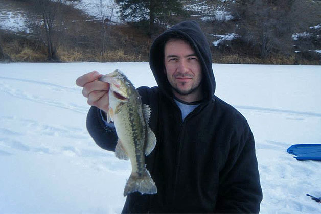 The author with a frosty largemouth bass