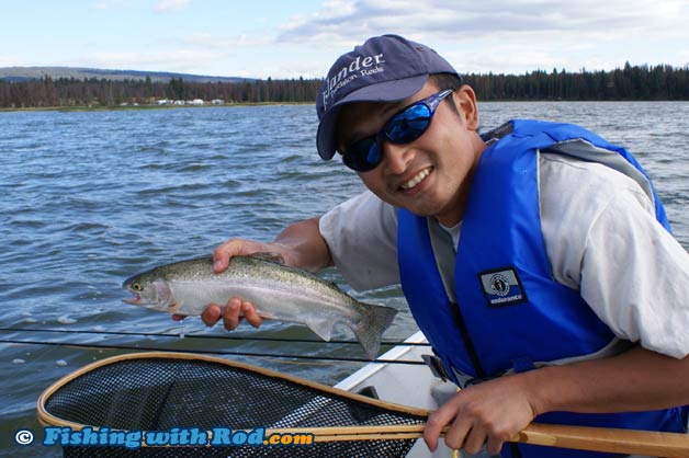 Rainbow trout fishing at Leighton Lake, BC