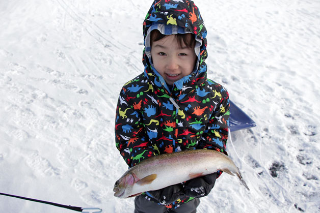 Tunkwa Lake ice fishing for rainbow trout